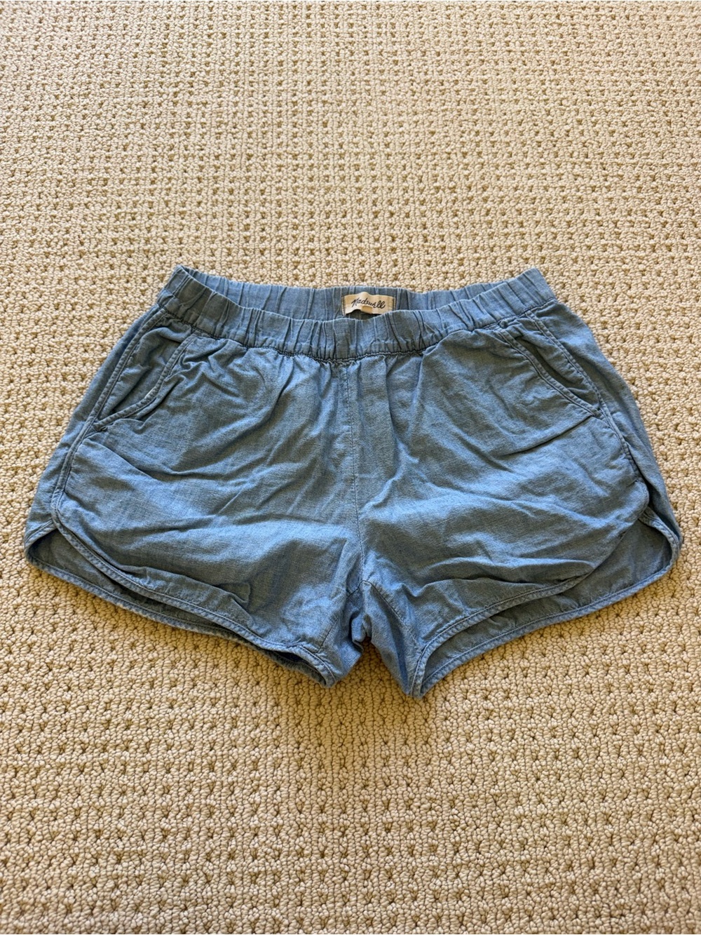 Madewell Chambray Elastic-Waist Shorts